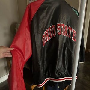Ohio State Bomber/Letter Leather Jacket